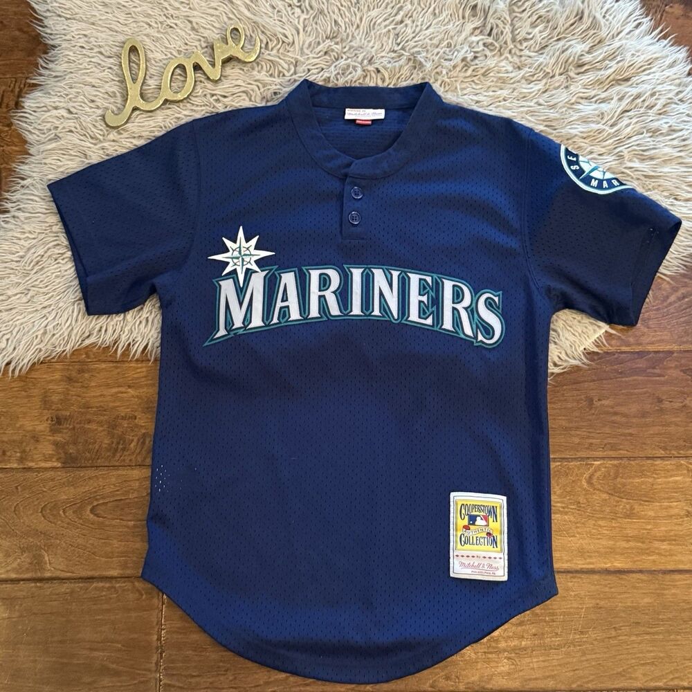 Mitchell & Ness Seattle Mariners 24 Ken Griffey Jr Cooperstown Jersey Size S 36
